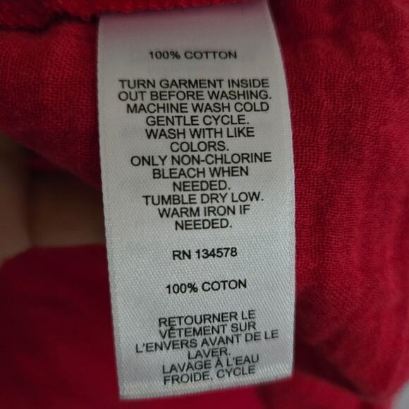 Vineyard Vines Red Ruffle Trim Double Gauze Midi Dress - Picture 5 of 6